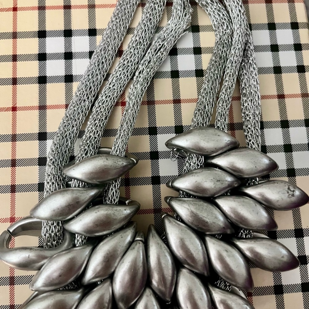 Elegant Silver Cascading Teardrop Necklace